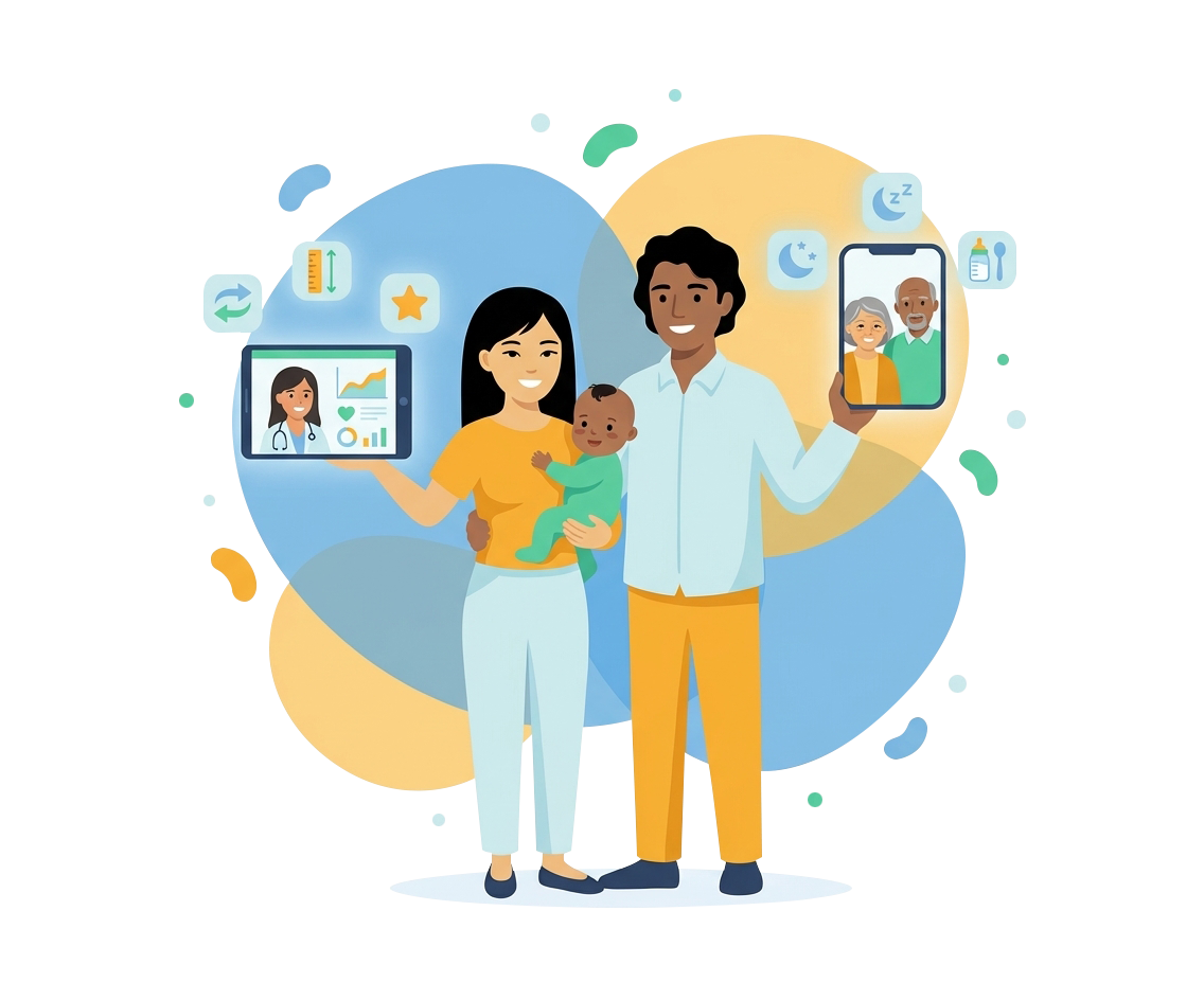 Family connected through Nille app